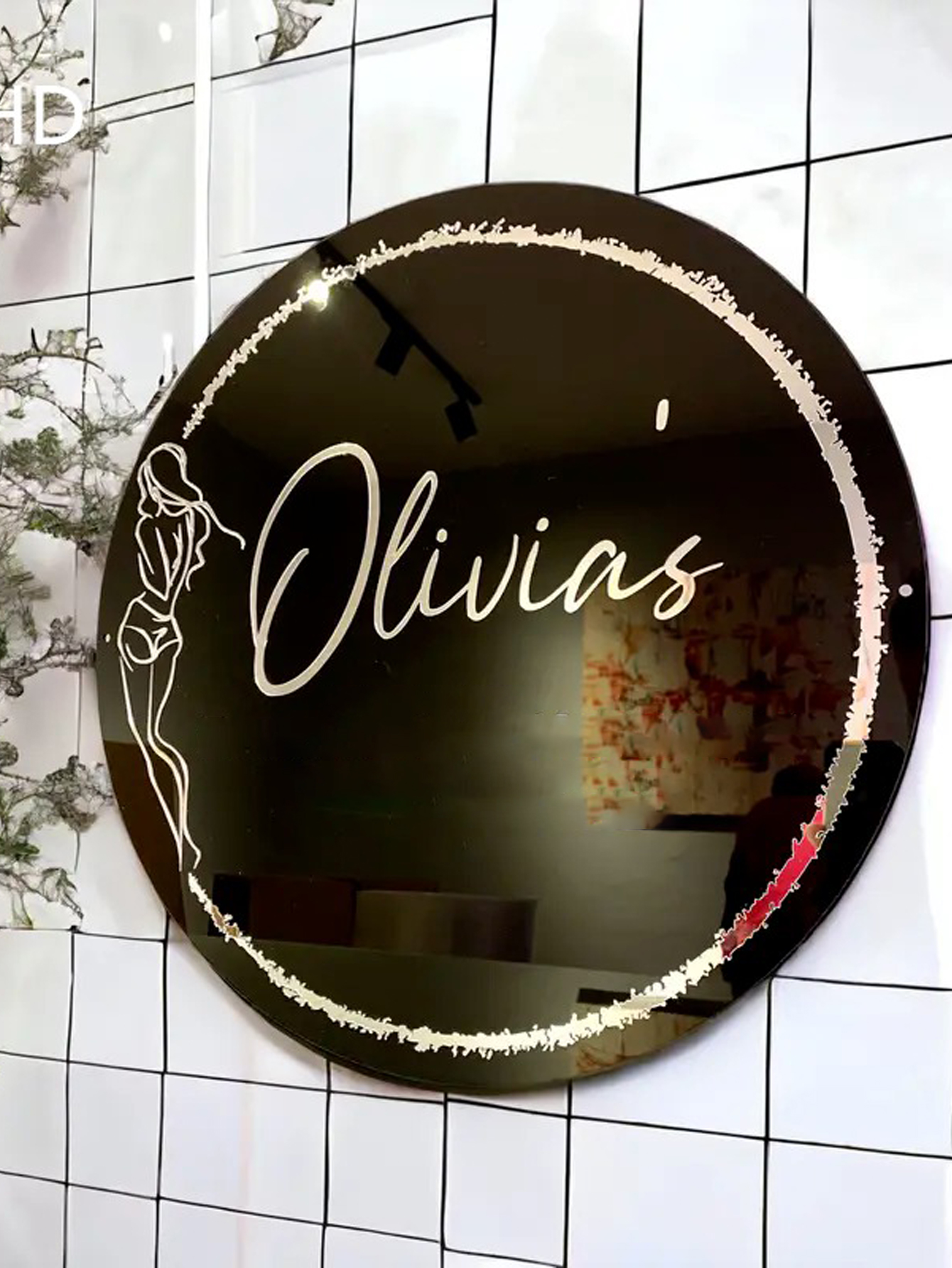 Customized Circular Acrylic Doorplate Logo
